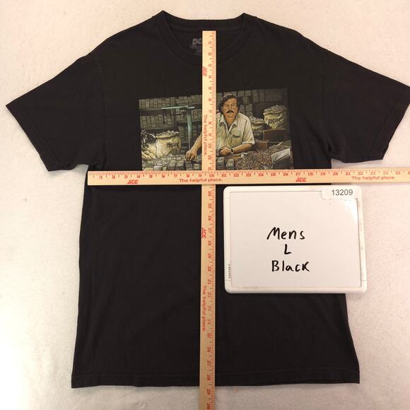DGK Pablo Escobar Short Sleeve Graphic Crew Neck Shirt Mens Size Large L Black - Picture 5 of 9